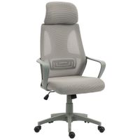 vinsetto silla de oficina con funcion basculante altura regulable reposacabezas y soporte lumbar gris   aosom espana