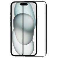 cool protector de pantalla cristal templado full 3d negro para iphone 15 16