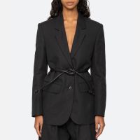 sea new york lara belted cotton-blend jacket - xs