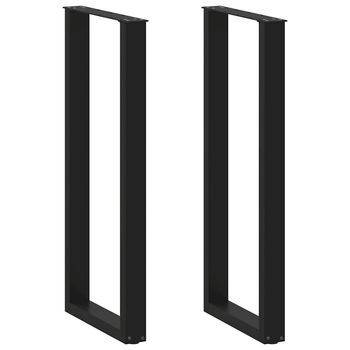 Patas Para Mesa De Bar En Forma De U (2 Unidades), Color Negro, 50 X 110-111 Cm, Acero Vidaxl