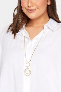Collar Dorado Doble Círculo