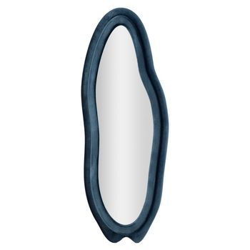 Espejo De Pared De Terciopelo Azul Cm 60x4x160.