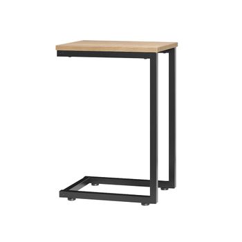 Mesa auxiliar en forma c aglomerado color natural