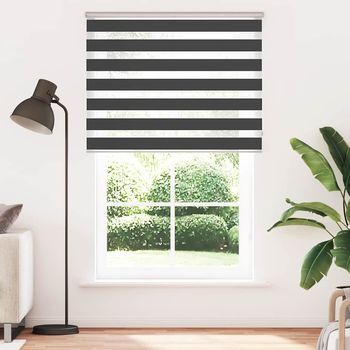 Estor Cebra | Persiana Cebra Negro 150x200 Cm Tejido Ancho 145,9 Cm Poliéster