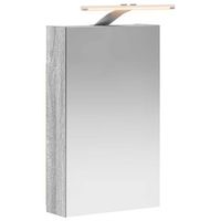armario con espejo de bano  mueble de bano gris sonoma 30 x 105 x 50 cm
