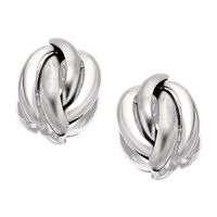 9ct white gold four stranded dome earrings - 10mm - g0146