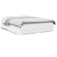 estructura cama con cajones madera ingenieria blanca 150x200 cm vidaxl