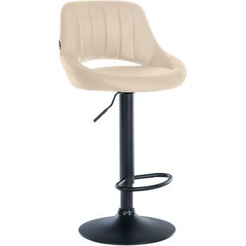 Taburete De Bar Milet En Polipiel Simil Cuero Crema 48x47x85 Cm Clp