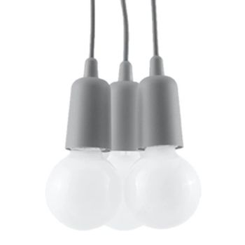 Lámpara colgante tina gris, 3 luces