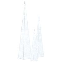 set cono luz led decorativo acrilico blanco frio 304560cm
