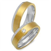 alianzas oro amarillo-blanco 8 quilates 16 diamantes