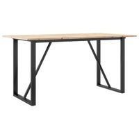 mesa de comedor marco o madera maciza pino y acero 160x80x75cm vidaxl