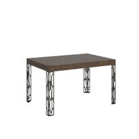 mesa extensible 90x120224 cm efecto madera nogal hierro