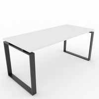 mesaescritorio para teletrabajo oficina y hogar estructura cerrada color negro tablero color blanco  fabricado en espana 160x80cm
