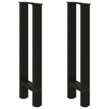 Patas De Mesa De Centro Acero Negro 2 Uds 38x(72-73) Cm Vidaxl