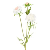 tallo de escabiosa con flores artificial blanca h59