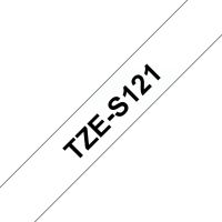 cinta brother tze-s121 laminada 9mm 8m negro sobre transparente