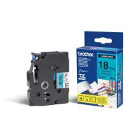cinta para impresora de etiquetas brother tz-541 negro sobre azul 18 cm x 8 m