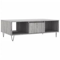 mesa de cafe - mesa de centro madera de ingenieria gris sonoma 104x60x35 cm