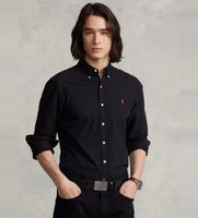 polo ralph lauren para hombre 710772288001 camisa oxford slim fit tenida en prenda negro xl casual algodon manga larga