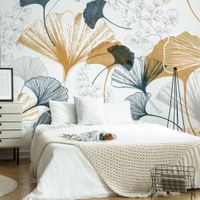 papel pintado panoramico - gingko - 5 tiras  240 x 270 cm