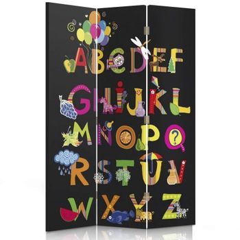 Biombo Party Time Alphabet - Separador De Ambientes Cm. 110x150 (3 Paneles)