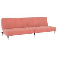 sofa cama  cama para adulto  sofa convertible de 2 plazas terciopelo rosa