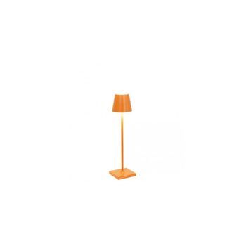 Lámpara De Mesa Led Recargable Y Regulable Poldina Pro Micro Naranja Con Batería De Hasta 12 Horas