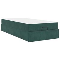 cama individual  cama para adulto  estructura de cama con colchon 2 pcs verde terciopelo