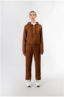 sudadera con cremallera completa en calido tejido polar caramel