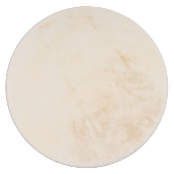 Alfombra de piel Fluffy_deluxe crema 120 cm redondo
