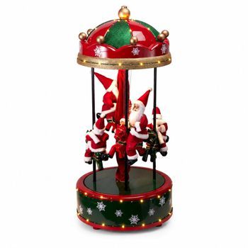Carrusel Navideño Gigante Well Home 114 Leds Blanco Cálido 110 Cm