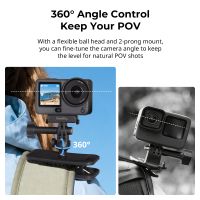 clip de montaje para correa de mochila smallrig para dji osmo action 6  nano 360    cabezal esferico y soporte de 2 puntas con adaptador de liberacion rapida