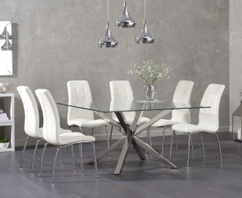 Rio Square Glass Dining Table with Calgary Chairs