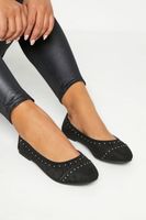 bailarinas negras antelina strass en ancho especial