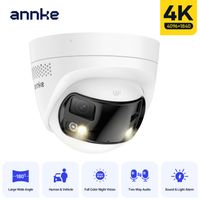 annke camara de seguridad de 8mp lente dual deteccion humana audio bidireccional 180    camara ip poe panoramica de doble lente con angulo de vision amplio