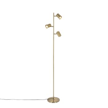 Lámpara de pie moderna de bronce con 3 luces