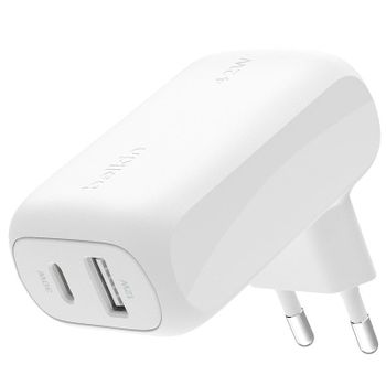 Belkin BoostCharge Cargador de Pared Doble 1x USB-C PD 3.0 30W + 1x USB-A 12W Blanco