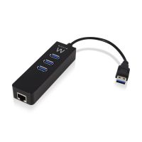 ewent hub 3 puertos usb 31 gen1 con puerto de red gigabit
