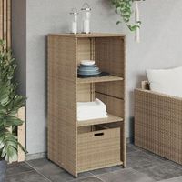 armario de almacenamiento  armario de almacenaje de jardin ratan pe beige 50x55x115 cm cfw739754