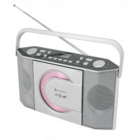 sistema estereo portatil soundmaster rcd1755si plata con cd y radio ukw