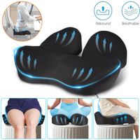 cojin de asiento de espuma viscoelastica - comodidad ergonomica para el coxis    disenado para sentarse por largos periodos con un cojin suave de soporte y transpirable para el hogar la oficina y