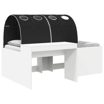 Cama Con Túnel 3 Uds. Blanco Y Negro Madera De Ingeniería Vidaxl