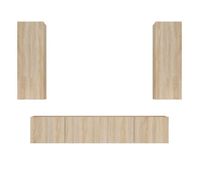 set de muebles para tv 4 piezas madera contrachapada roble sonoma