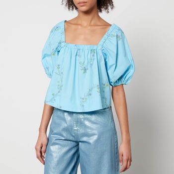 Ganni x Coggles Floral-Print Organic Cotton Blouse - EU 42/UK 14