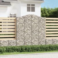 cestas de gaviones 2 piezas  gavion para piedras  gavion decorativo forma de arco hierro 200x50x220240 cm cfw754335