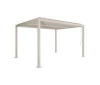 pergola bioclimatica 3x4m de aluminio y acero con lamas orientables beige