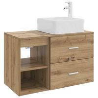 juego de muebles de bano 2 uds roble artisan vidaxl