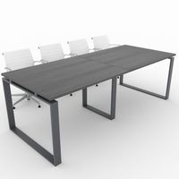 mesa de reuniones hogar y oficinas estructura metalica cerrada color grafito tablero melamina color roble azabache 240x100 fabricado en espana