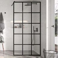 panel fijo de ducha fresh industrial  110 cm decorado cuadros